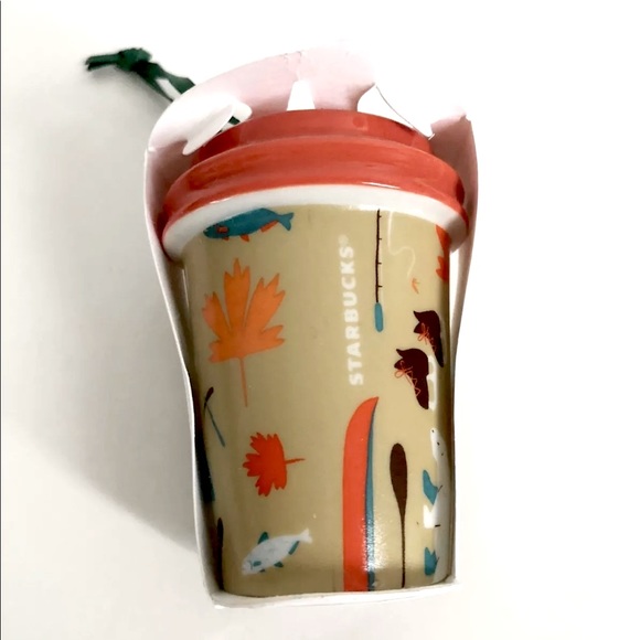 Starbucks CANADA Ceramic Coffee Cup Christmas Tree Ornament NWT - Picture 6 of 6